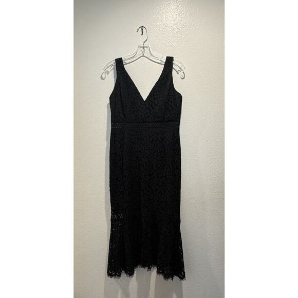 Bardot Size US8 Black Lace Trumpet Sexy Dress Cocktail Sleeveless Evening Sheer - Picture 1 of 10